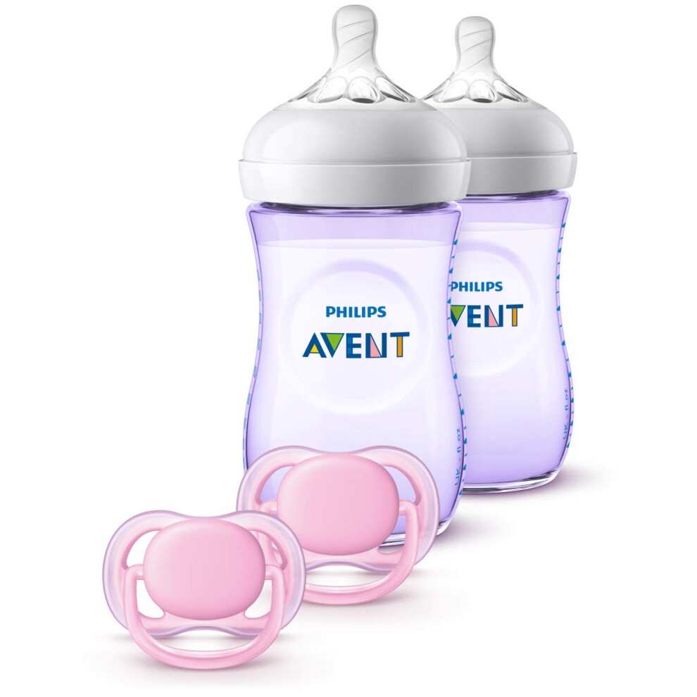 Philips Avent Natural Baby Bottle Purple Gift Set  SCD113/23