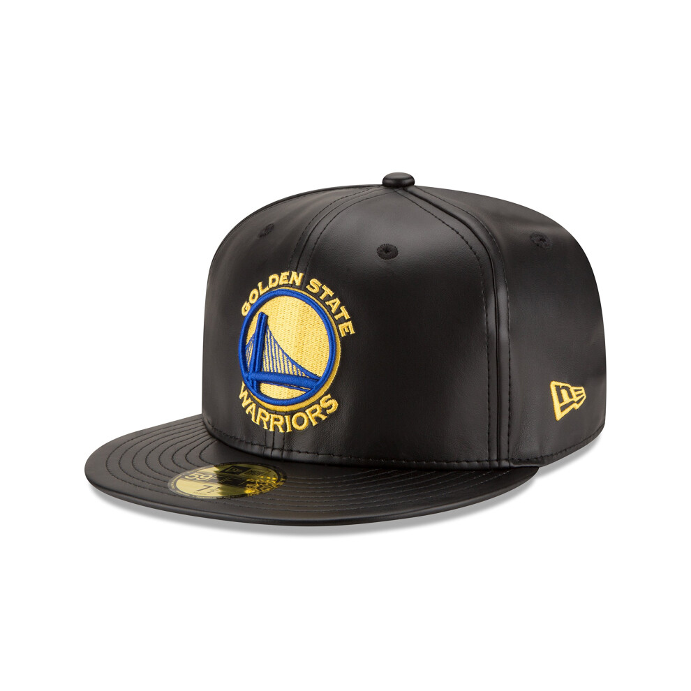 NBA Golden State Warriors Men's Faux Leather 59FIFTY Fitted Cap  7.125