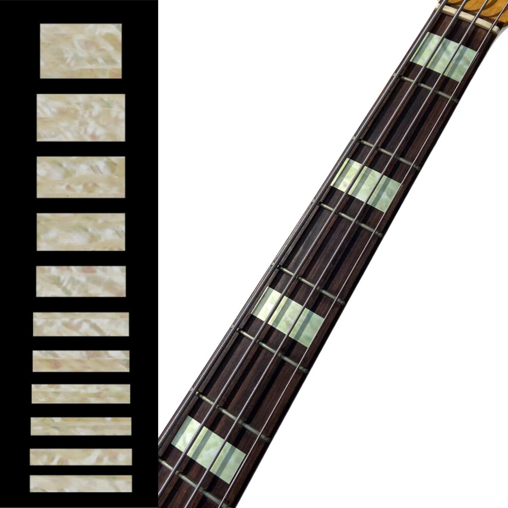 Inlay Sticker - Pennarello Per Tastiera E Tasti Per Chitarra E Basso, Jazz Bass Blocks, Colore: Bianco Antico Perla-image