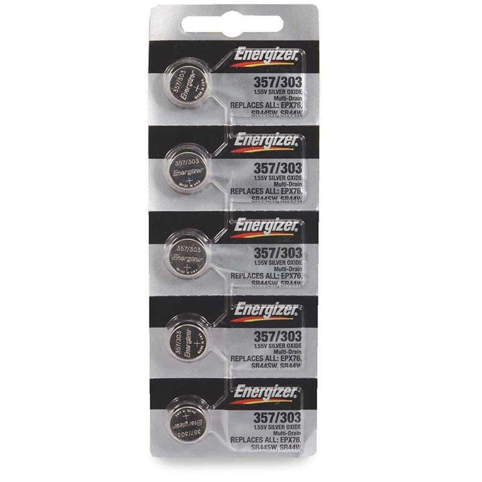 Energizer 357/303 Silver Oxide Battery: Card of 5