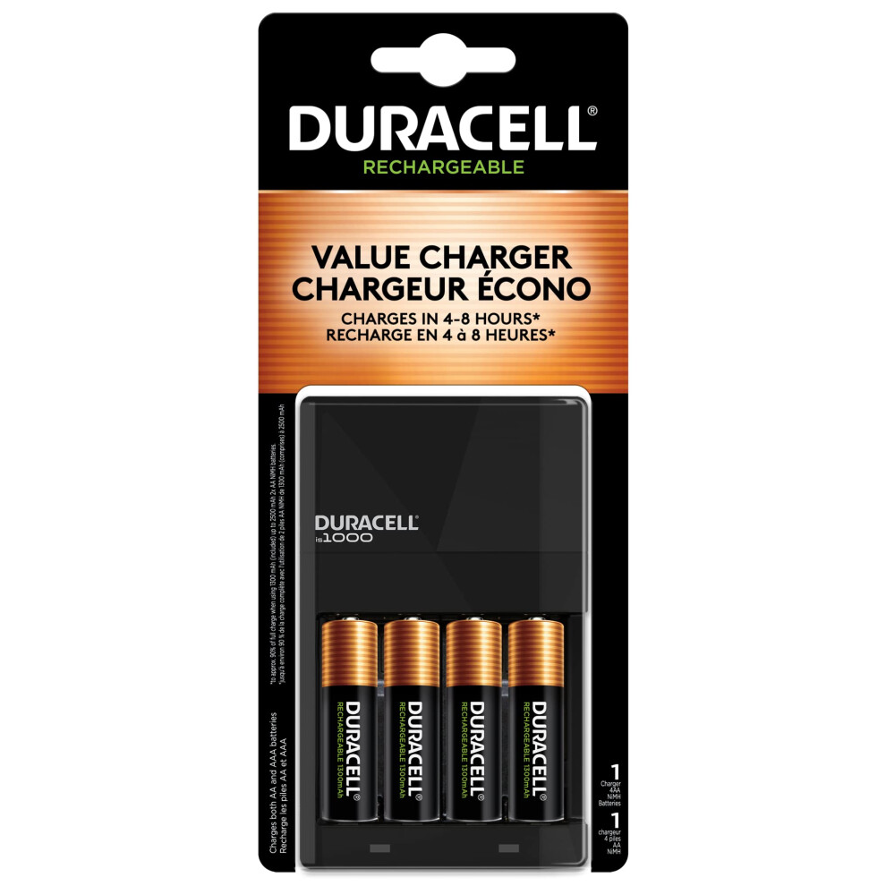 Duracell Ion Speed 1000-Battery-Charger for AA and AAA-batteries  Incl