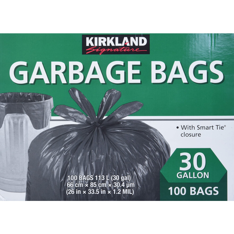 Kirkland Signature Garbage Bags (Pack Of 100/26 X 33.5)  100 Count