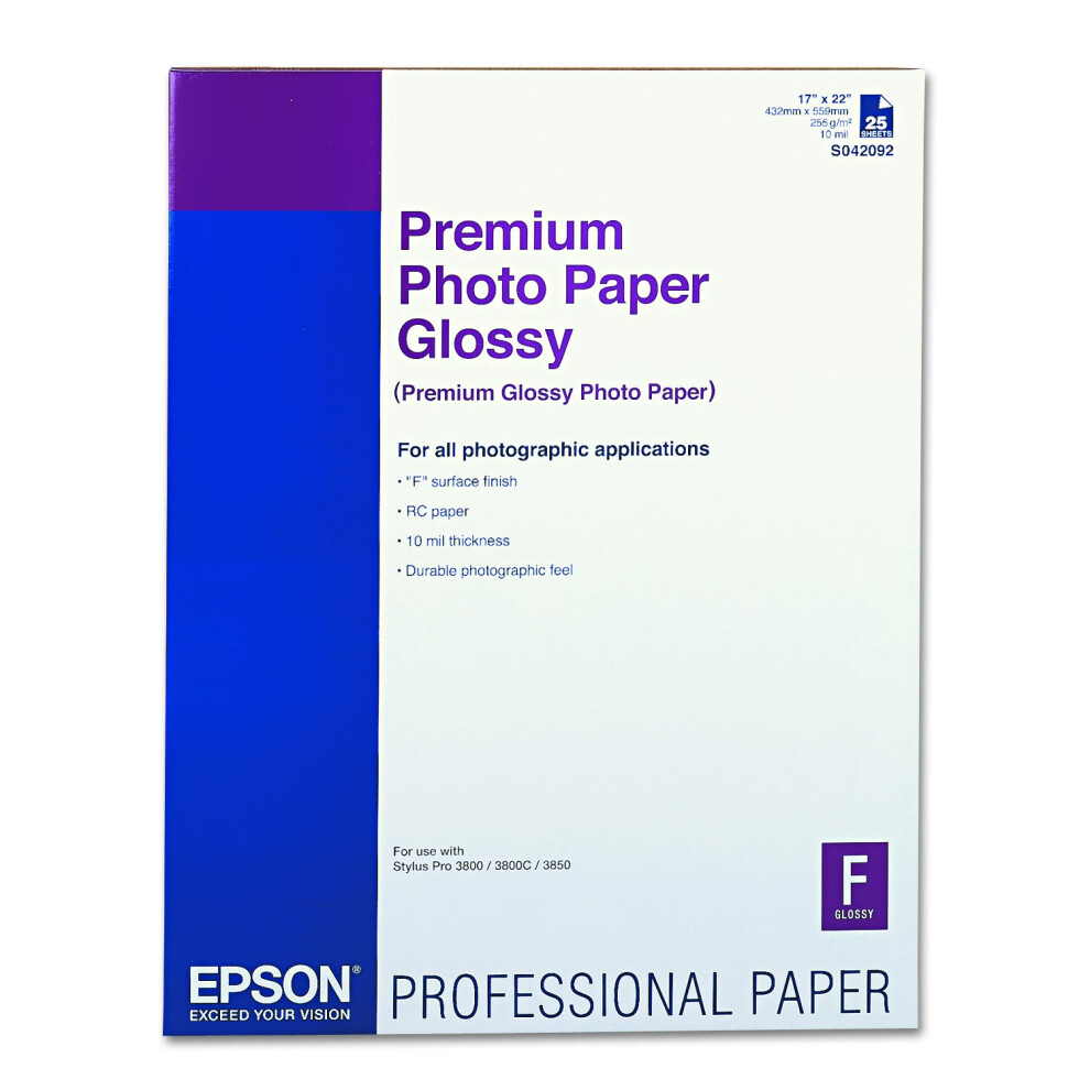 Epson S042092 Premium Photo Paper  68 lbs.  High-Gloss  17 x 22 (Pack