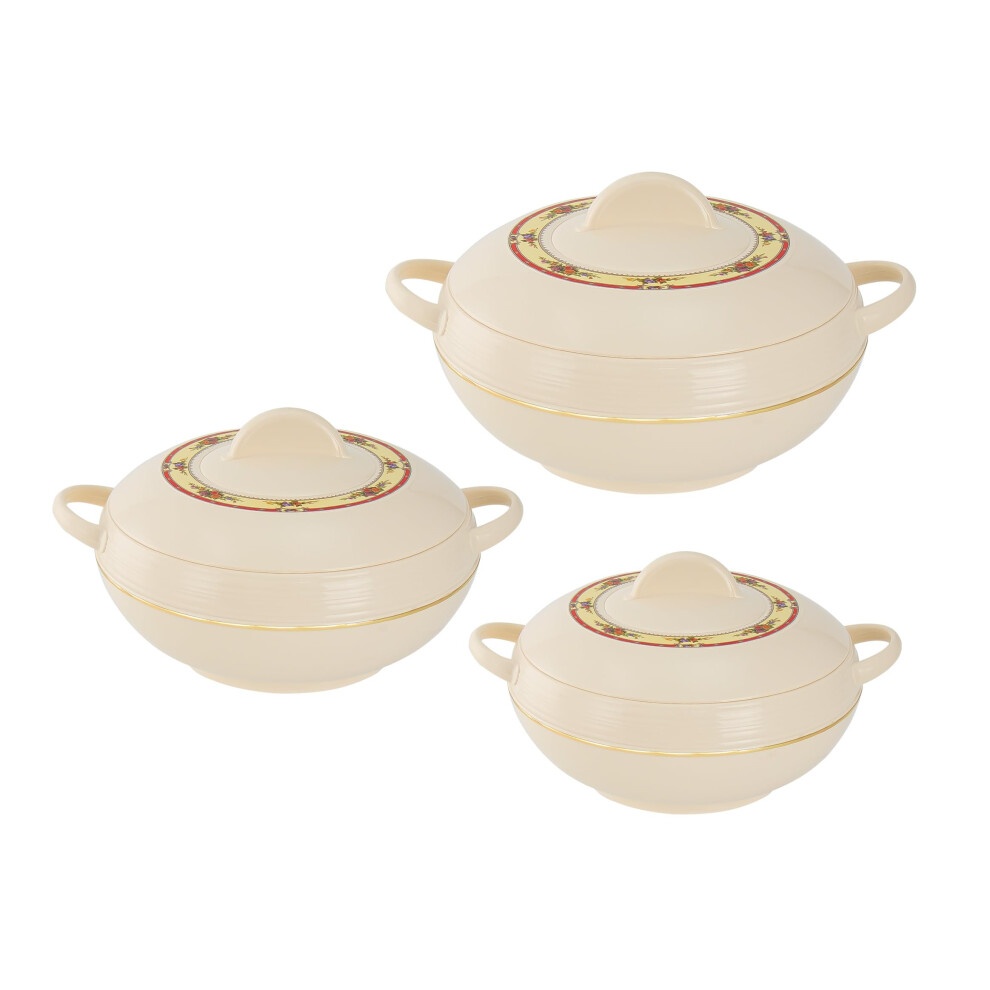 SQ Professional Insulated Casserole Serving Dishes with Lids - 3pc Amb