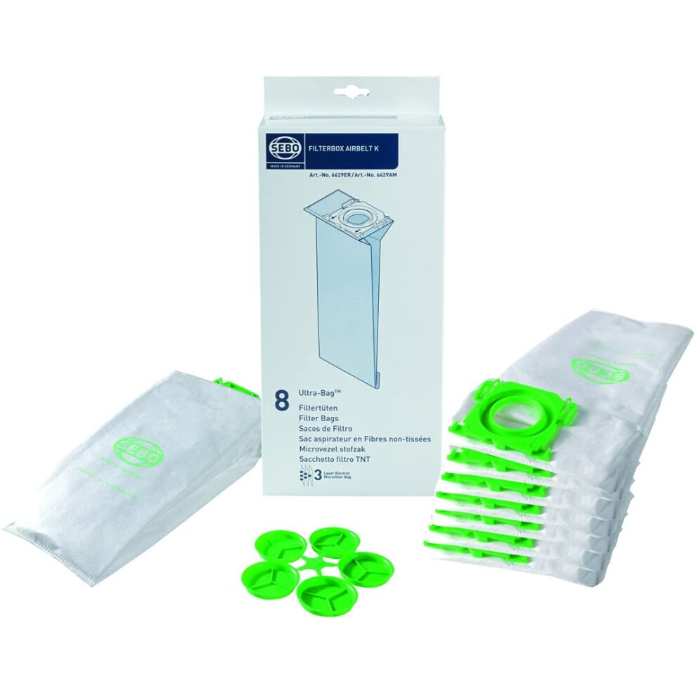 Sebo K Series Vacuum Cleaner Bags (Pack of 8) 6629ER (Genuine)