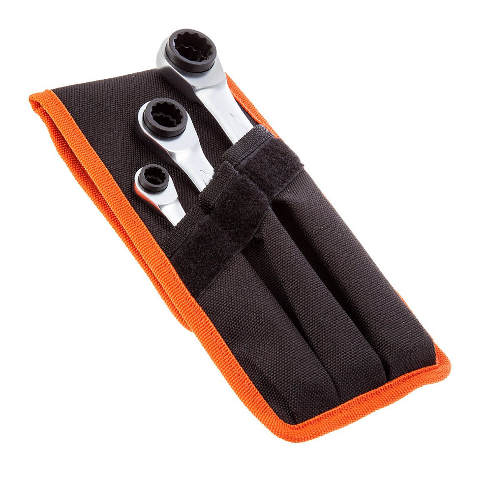 Bahco S4rm/3T Ratcheting Ring Wrench Set (3 Piece) 8-19Mm 013523110507