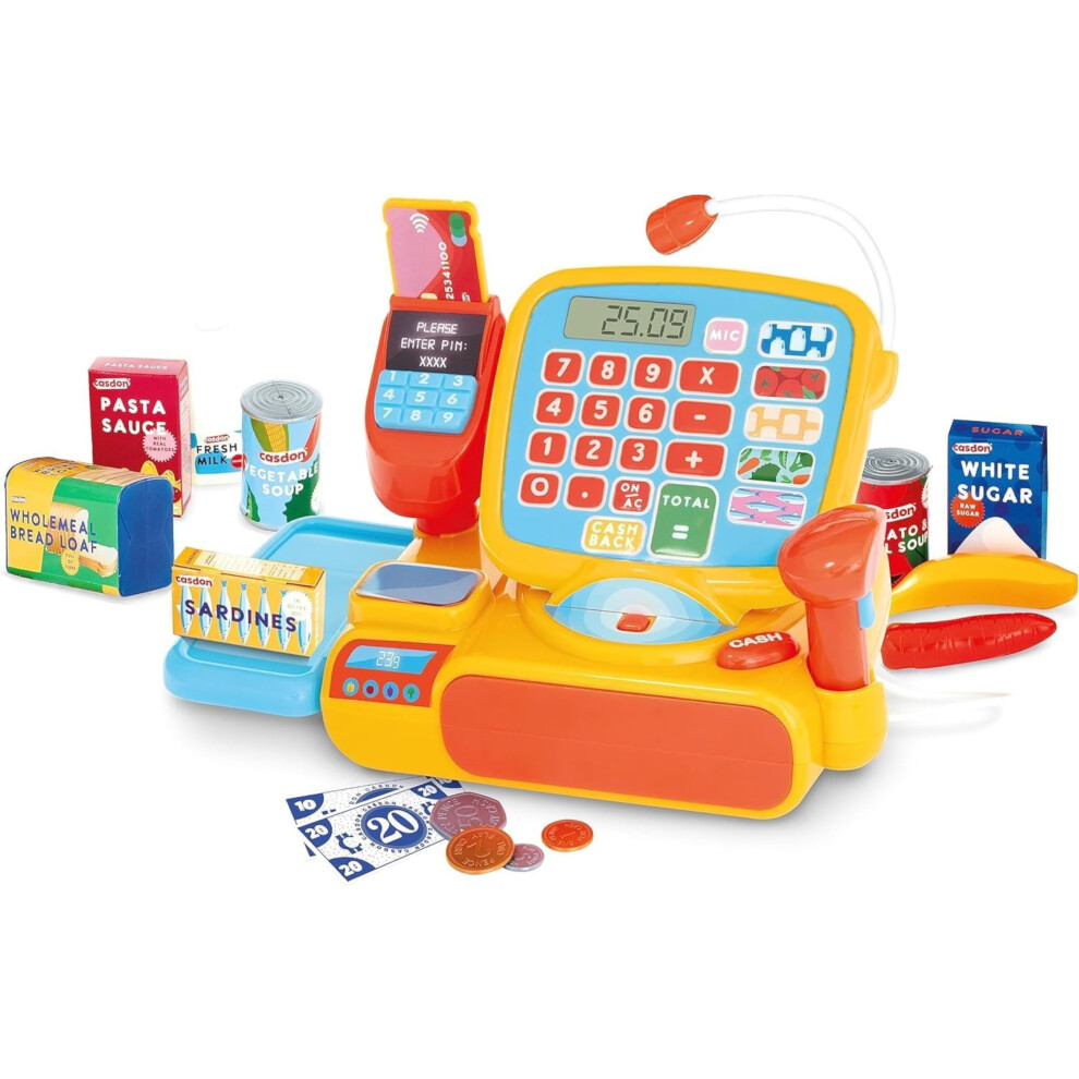Casdon Cash Register - Toy Shopping Till Set With Working Calculator