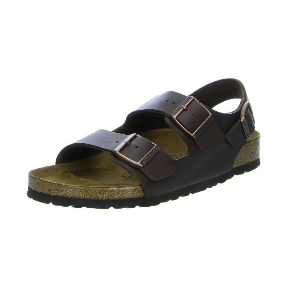 BIRKENSTOCK 34101 Birkenstock Milano Leather Unisex Sandals  Dark Brow