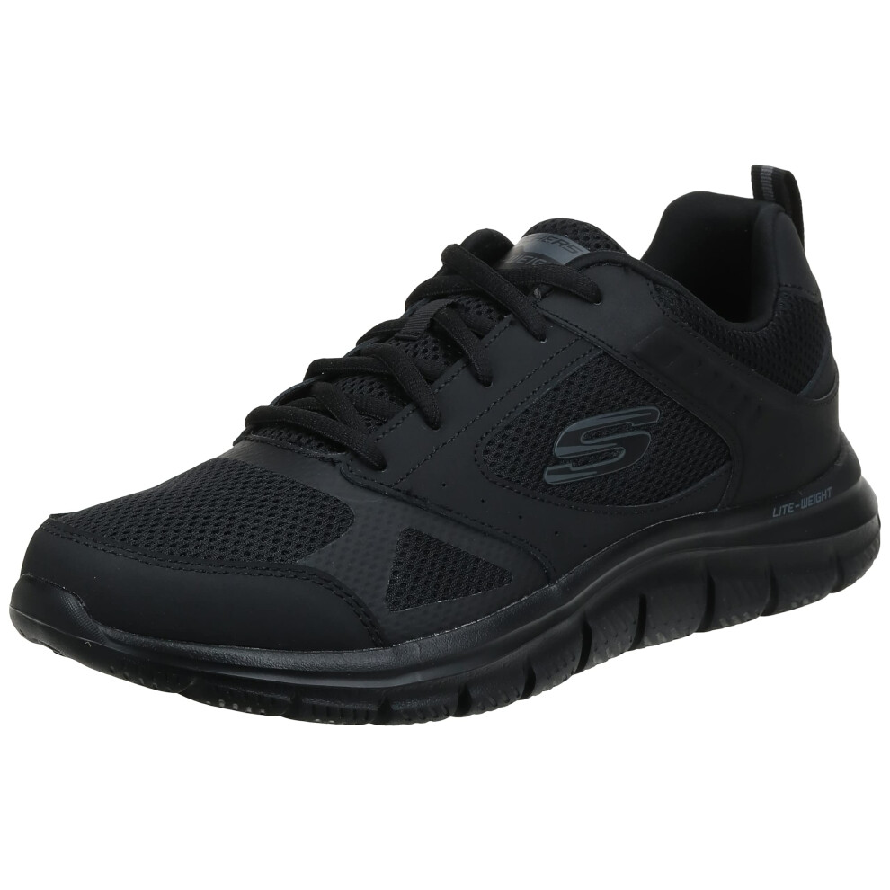 Skechers Men's Walking Sneaker  Black Leather Mesh Black Trim  11