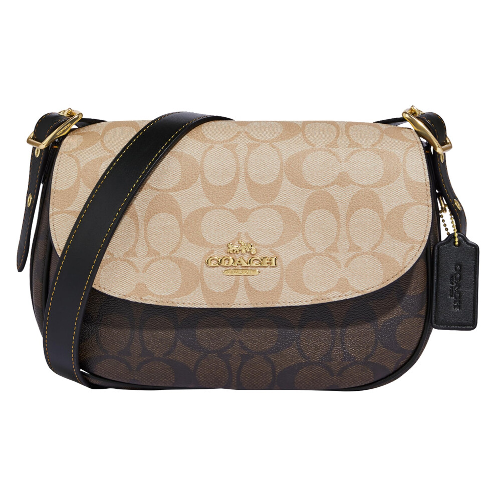 COACH Macie Saddle Bag  Light Khaki Brown Multi