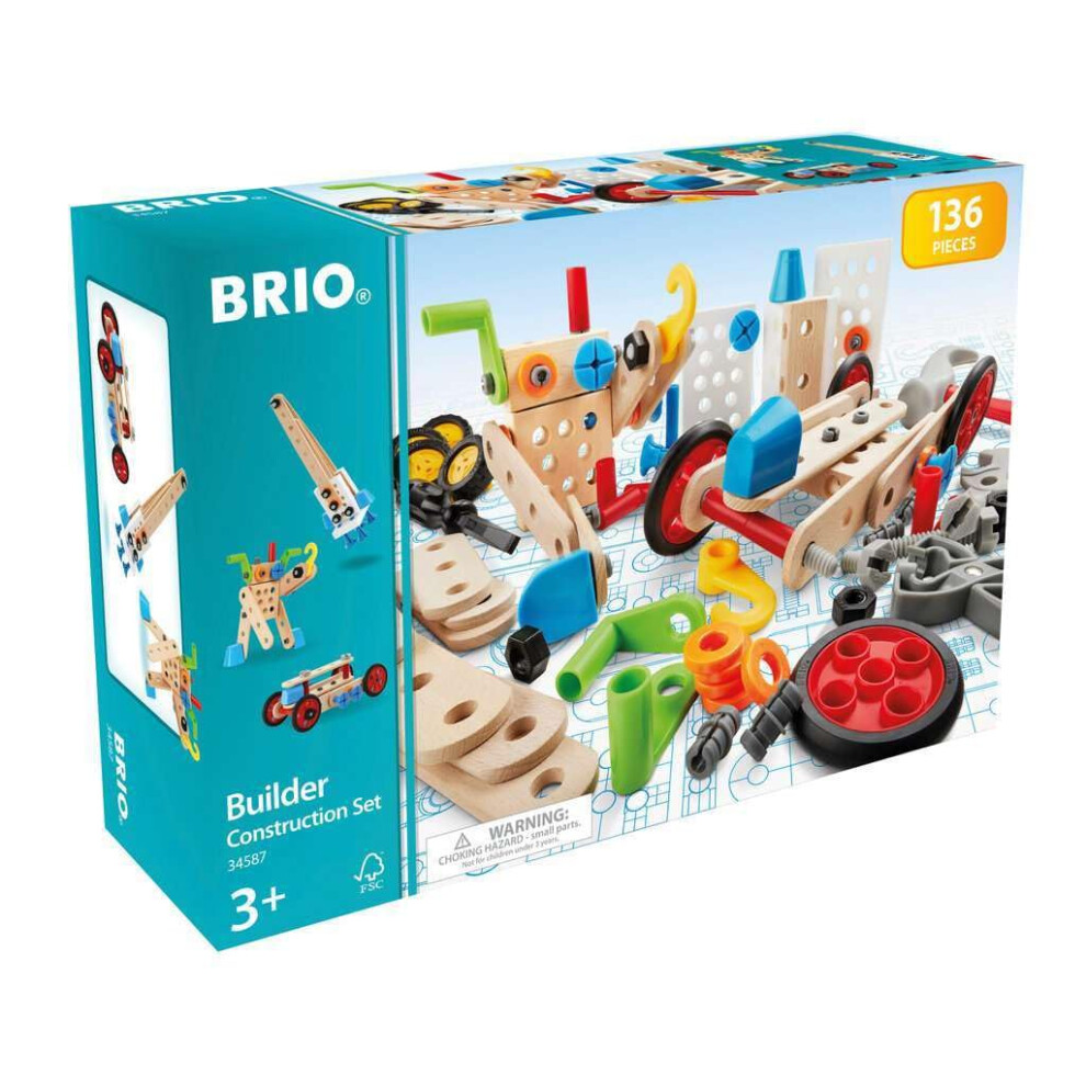 BRIO Builder 34587 - Builder Construction Set - 136-Piece Construction