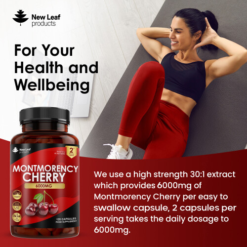 New Leaf Product Montmorency Cherry 6000mg Extract - 120 Capsules High Strength 2