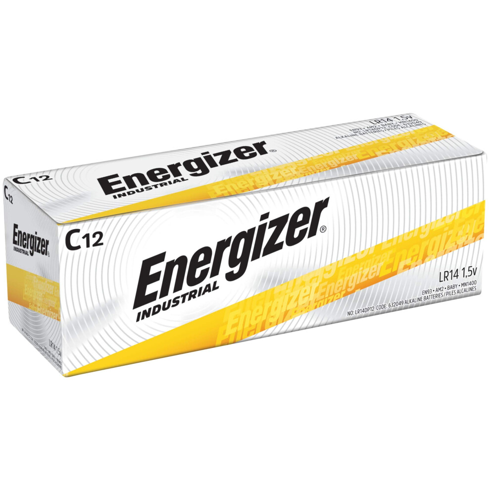 Energizer EN93 Industrial C 12 Alkaline Batteries  Pack of 12