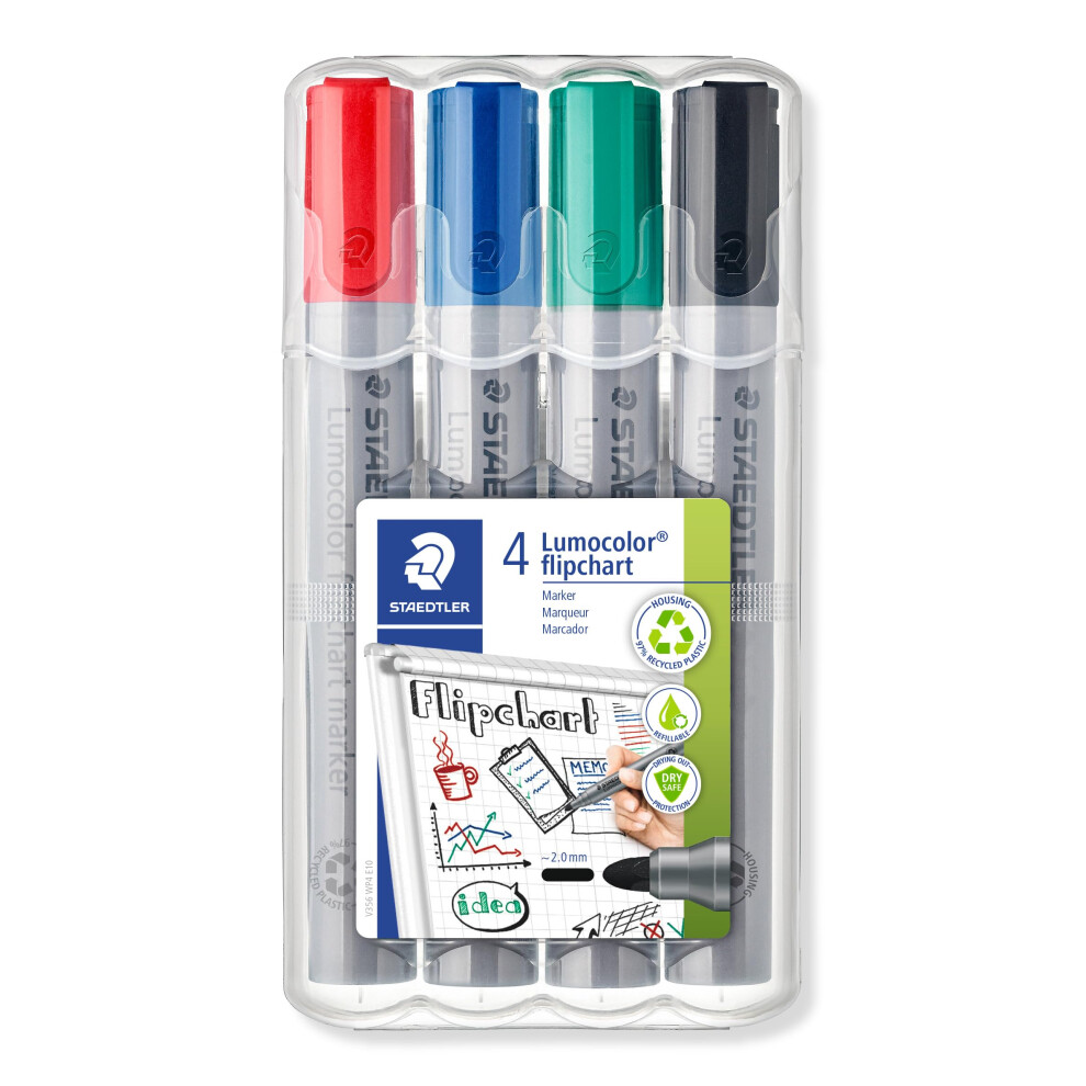 Staedtler Lumocolor Flipchart Marker  Bullet Tip  Water Based  Box of