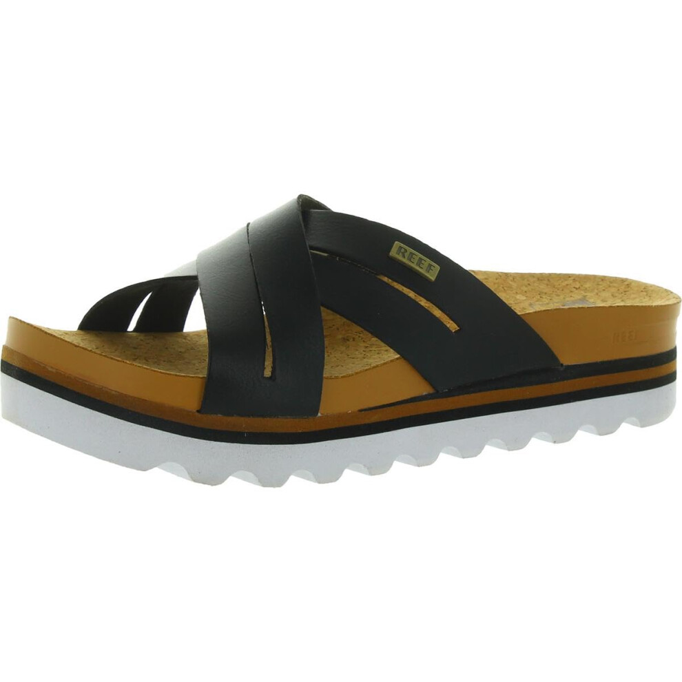 Reef Women's Cushion Bloom Hi Slide Sandal  Black/Tan  11