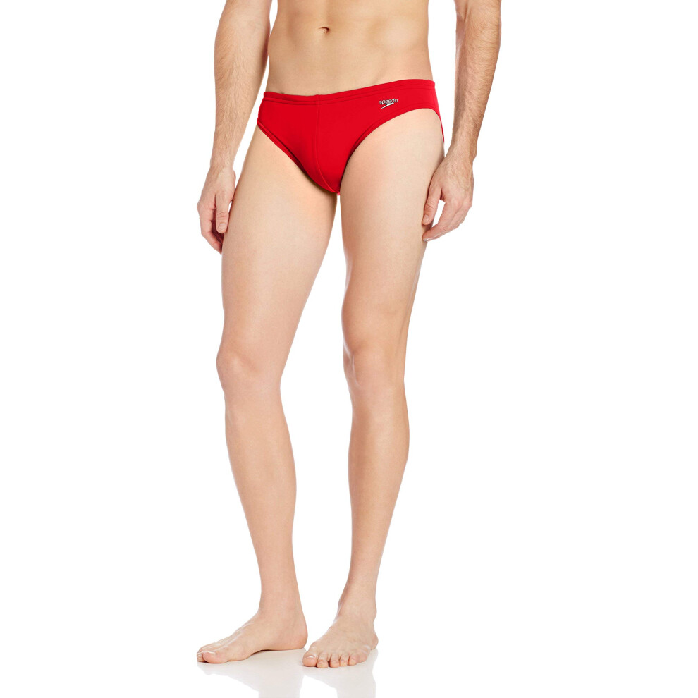 Speedo Men's Swimsuit Brief Powerflex Eco Solar  US Red  36