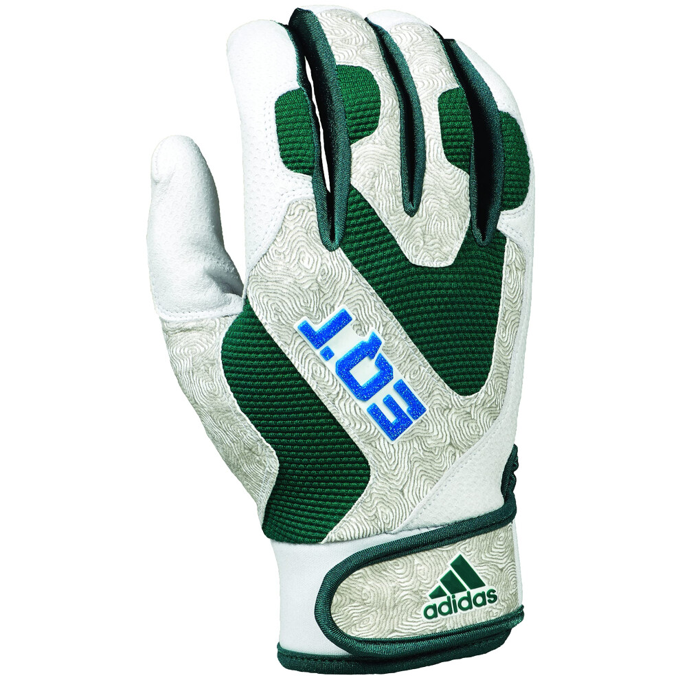 adidas EQT Adult Baseball and Softball Batting Glove  White/Forest Gre