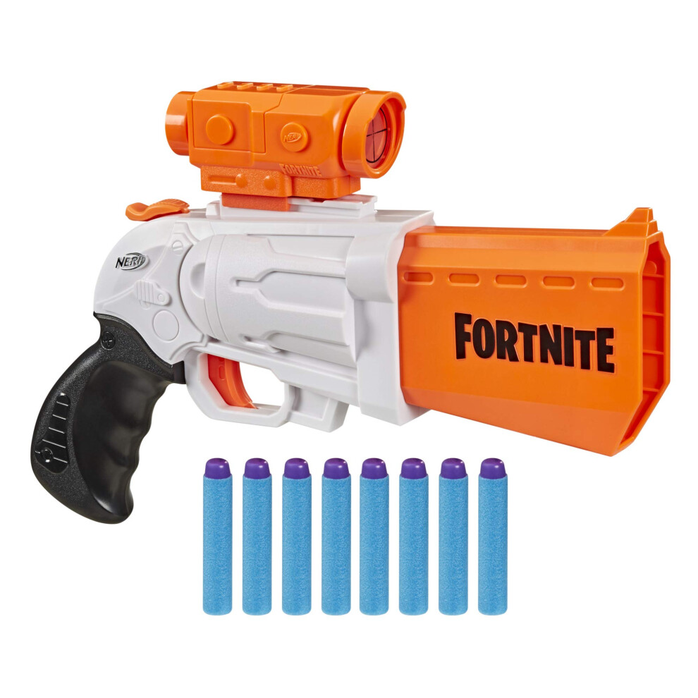 NERF Fortnite SR Blaster - 4-Dart Hammer Action - Includes Removable S