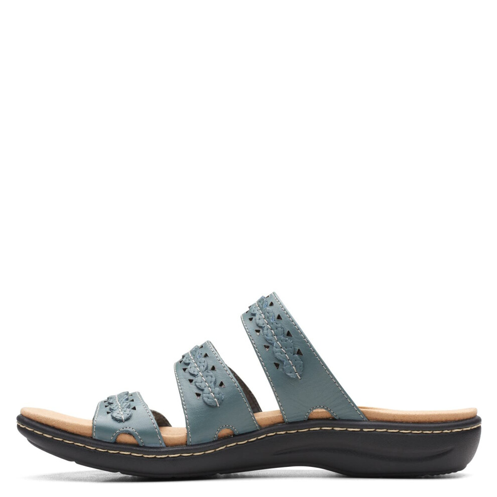 Clarks Collection Women's Laurieann Cove flats-sandals  Blue Grey Leat