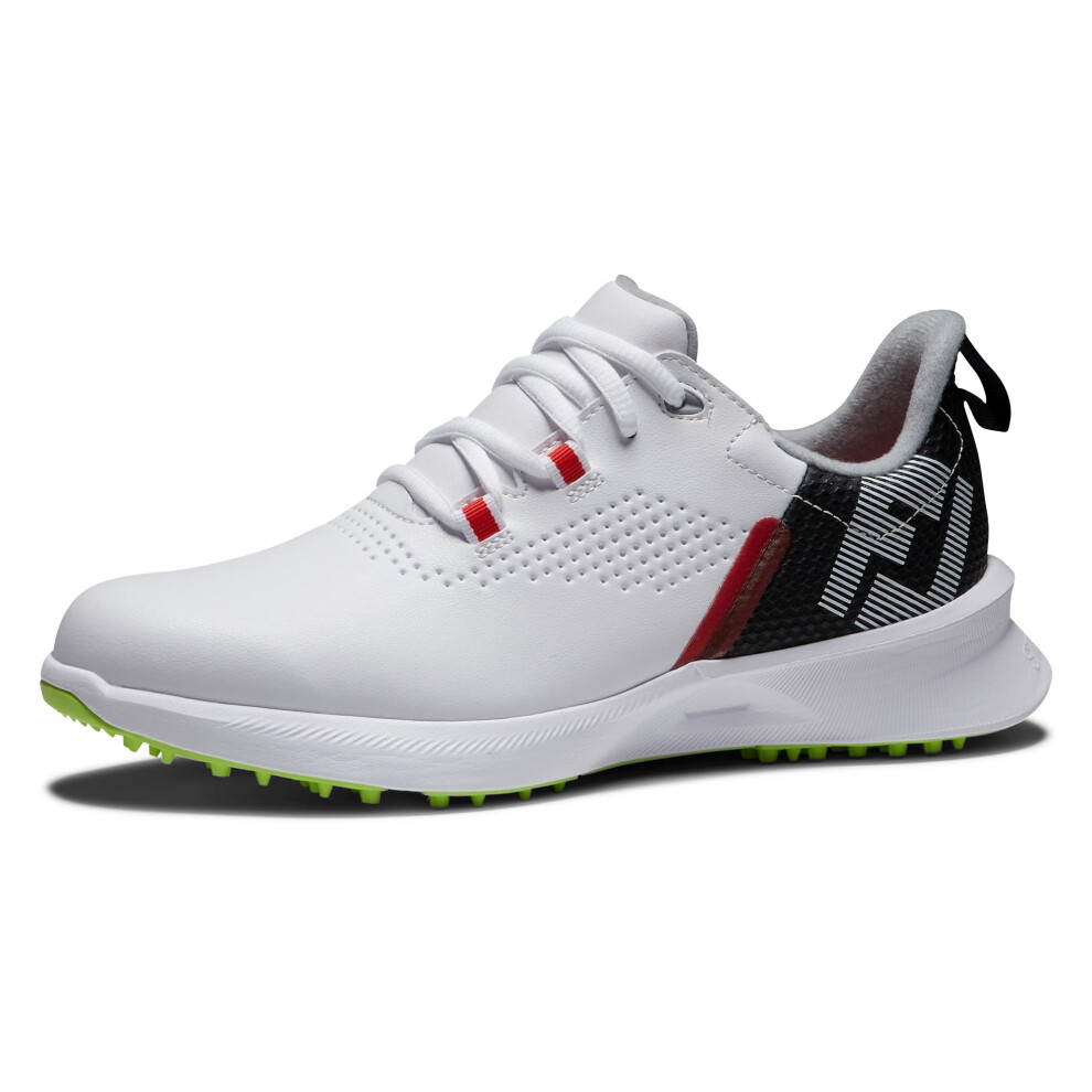 FootJoy FJ Fuel Junior Golf Shoe  White/Black/Lime  1 US Unisex Big Ki