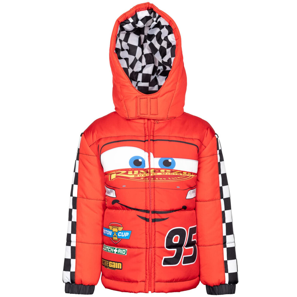 Disney Pixar Cars Lightning McQueen Toddler Boys Winter Coat Puffer Ja