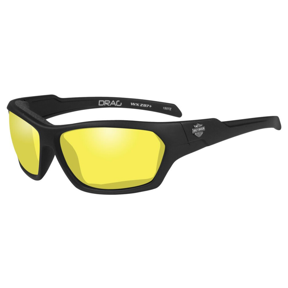 Harley-Davidson Men's Drag Gasket Sunglasses  Yellow Lens/Black Frames