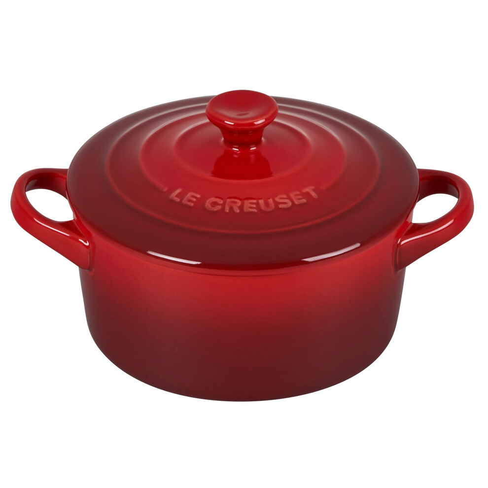 Le Creuset Stoneware Mini Round Cocotte  14 oz.  Cerise