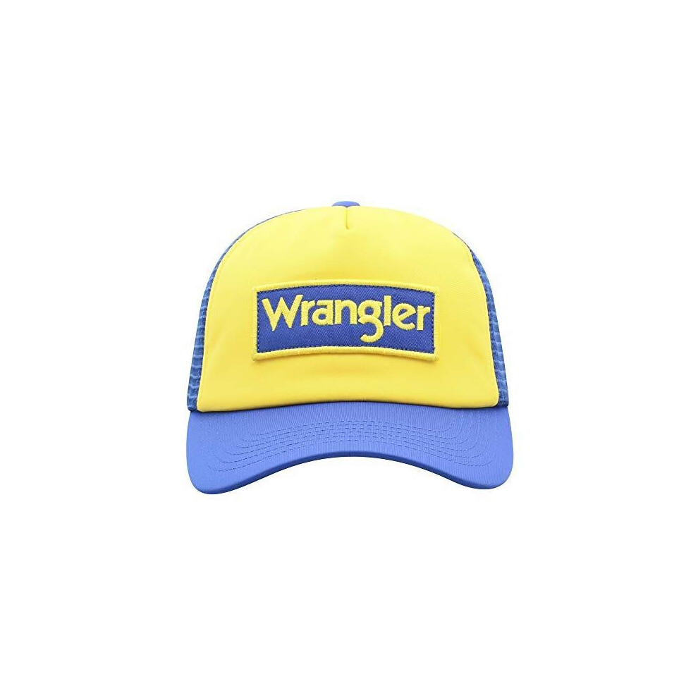 Wrangler Men's Block Patch Logo Mesh Back Trucker Cap Yellow