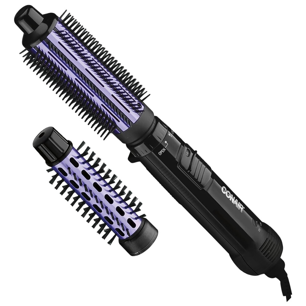 Conair 2 in 1 Hot Air Brush  with 1.5"" Aluminum Barrel and 1"" Natura