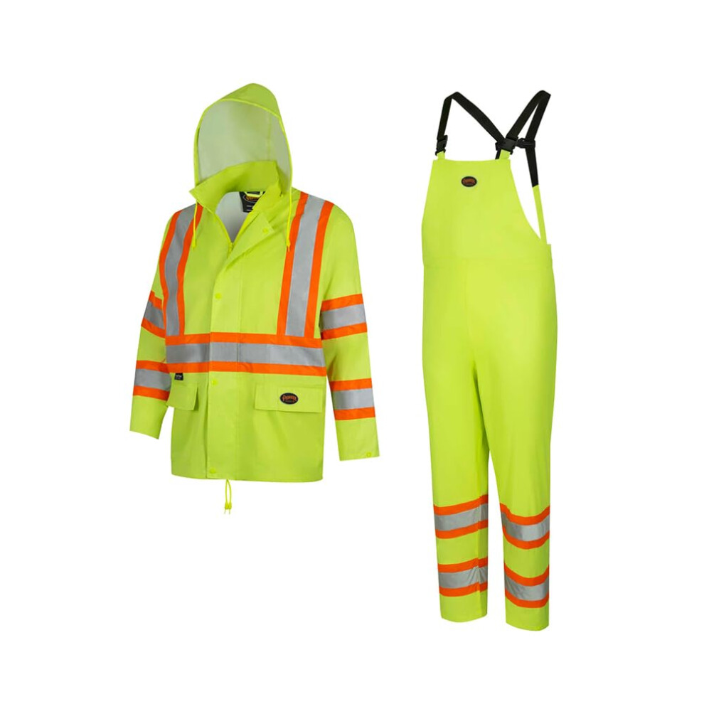 Pioneer Hi Vis Lightweight Waterproof Safety Rain Suit - Reflective Wo