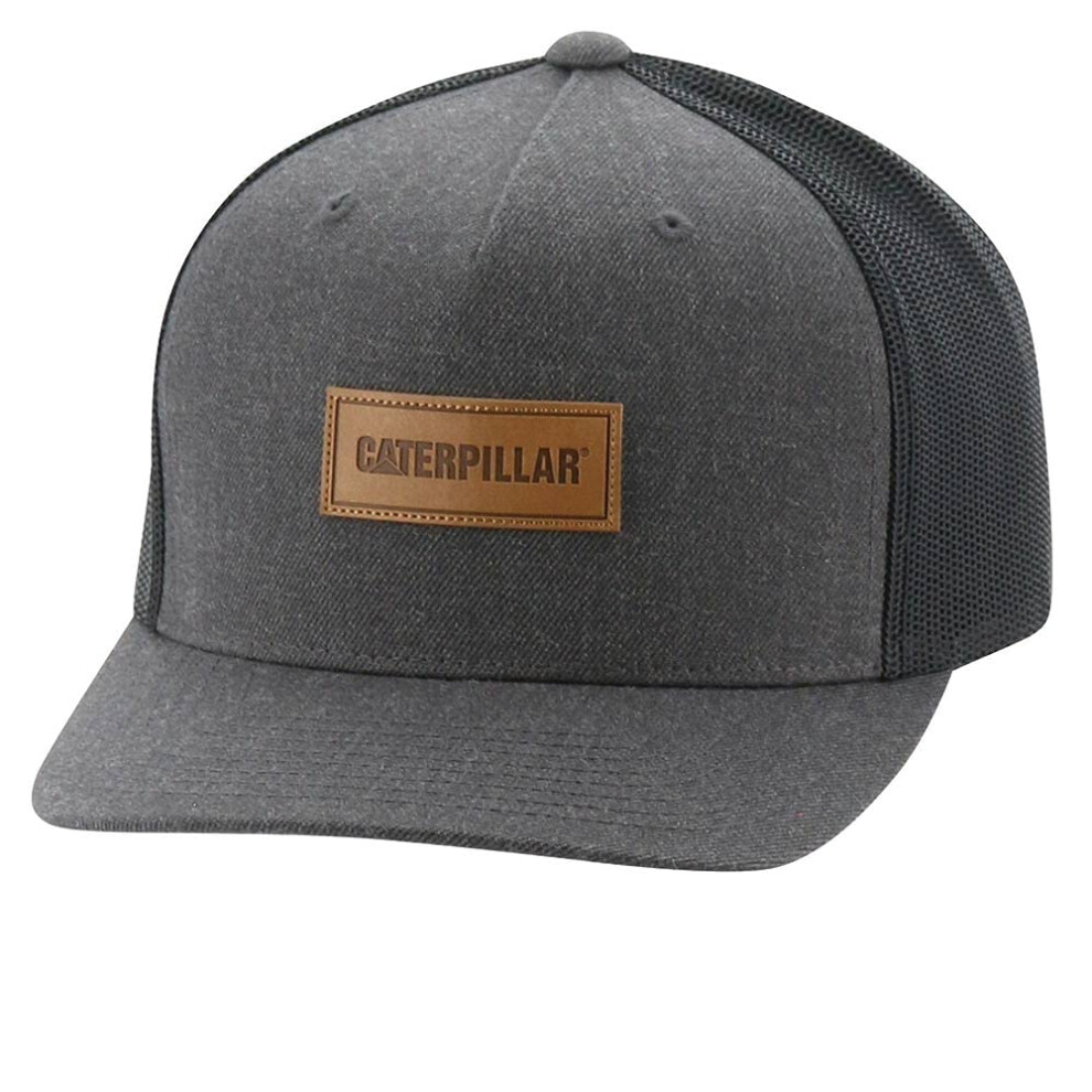 Caterpillar Men's Patch Flat Bill Cap  Charcoal Heather  One Size