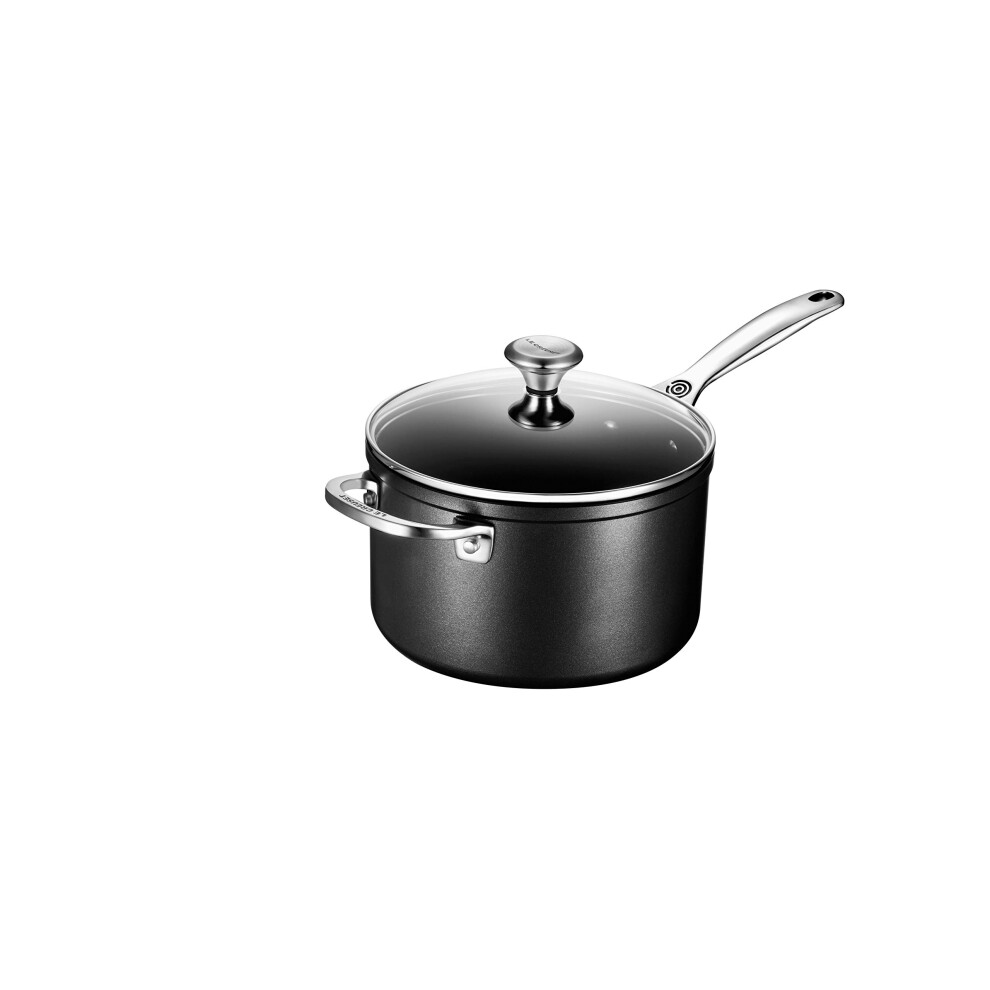 Le Creuset Toughened Nonstick PRO Saucepan With Glass Lid  4 qt.