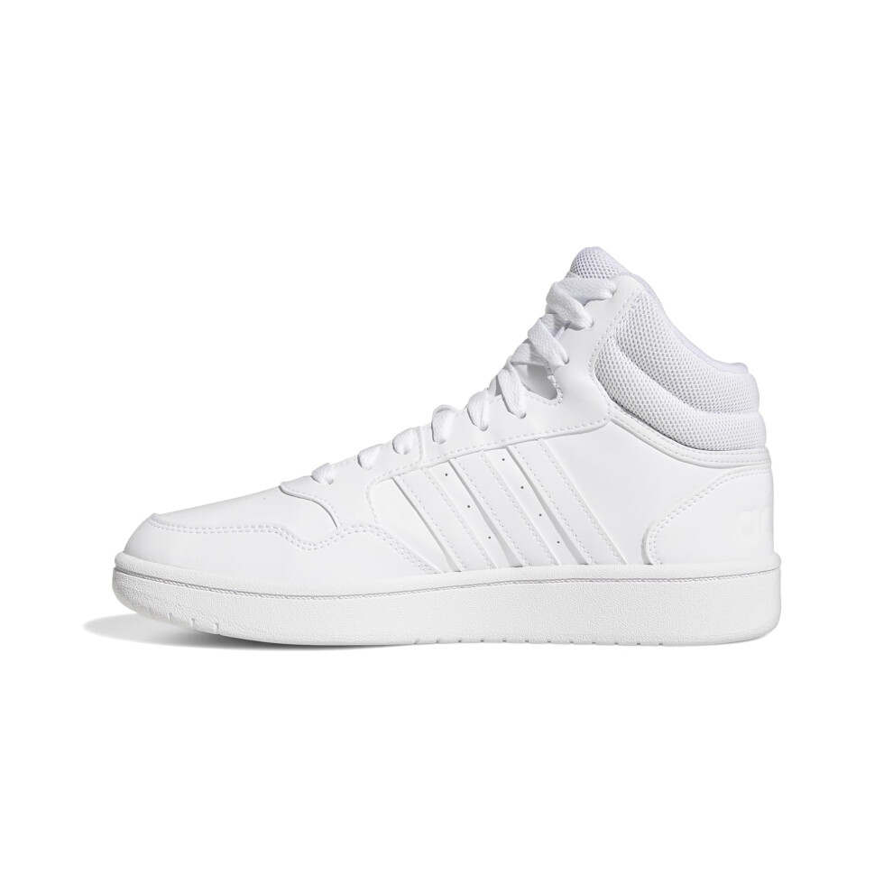 adidas Women's Hoops 3.0 Mid Top Basketball Shoe  White/White/Dash Gre