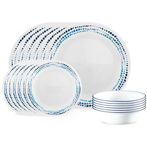 Corelle Vitrelle 18-Piece Service for 6 Dinnerware Set  Triple Layer G