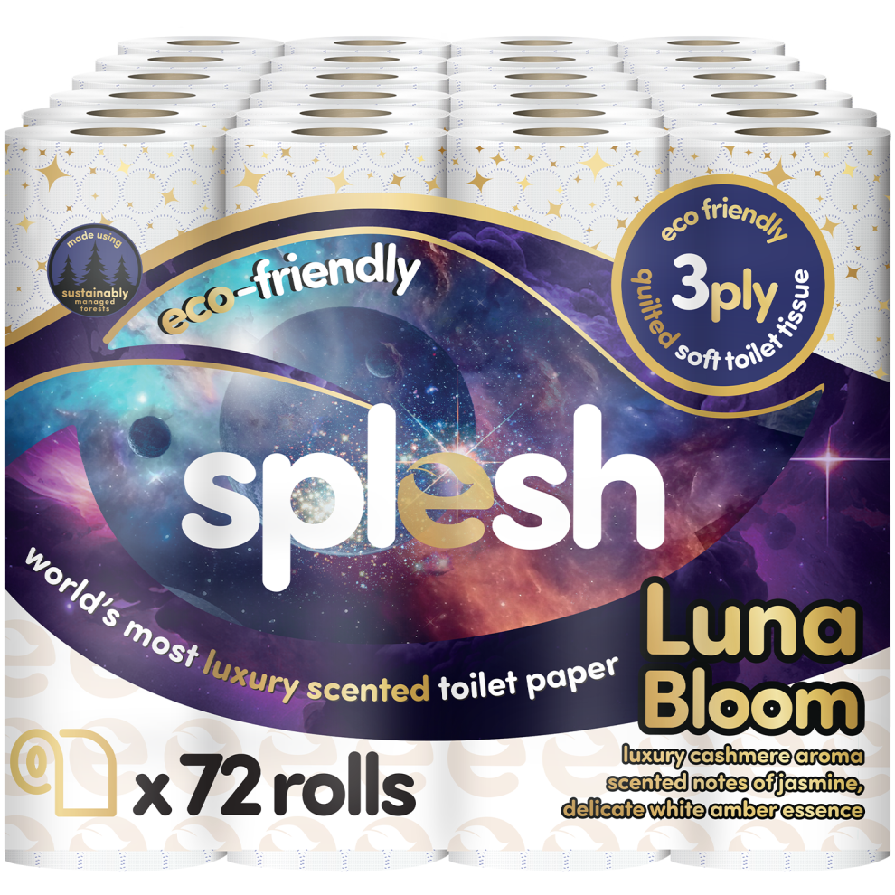 Splesh Quilted Luna Bloom 3Ply Luxury Toilet Tissue Paper 72 Rolls