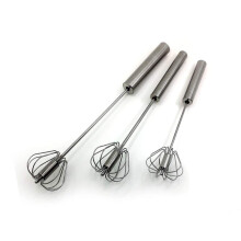 Edelstahl halbautomatischer Eierbesen - 3er Set Hand-Rührbesen