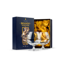 Large 21 oz Crystal Brandy and Cognac Snifter Glasses | Set of 2 Short