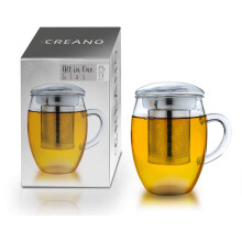 Sticla de ceai Creano cu infuzor din o?el inoxidabil ?i capac de sticla - 14oz (400ml)