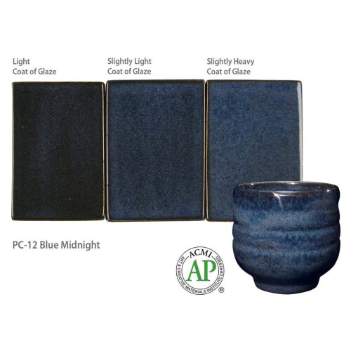 AMACO Potters Choice Glaze, Blue Midnight PC-12, 1 Pint 1