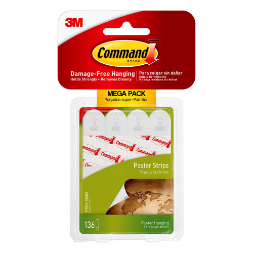 3M Command Poster Strips  Damage Free Hanging Poster Hangers  No Tools Wa