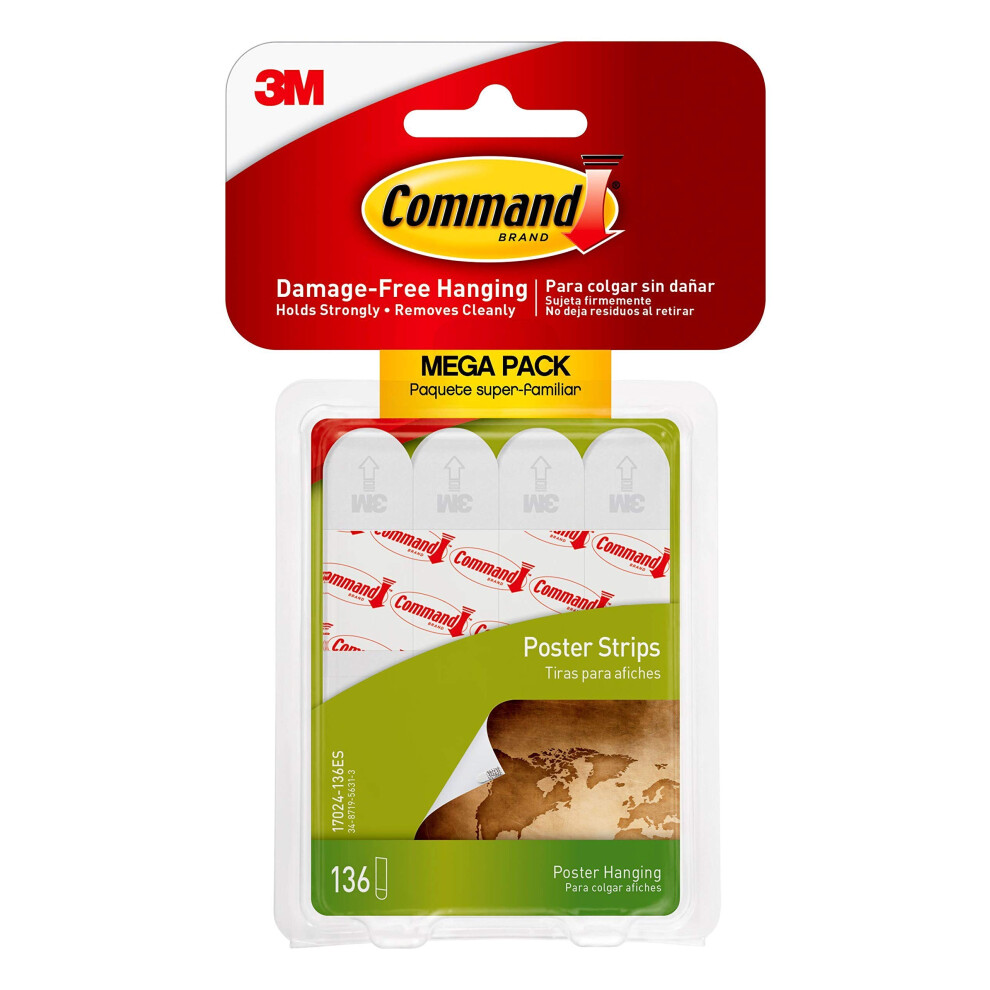 Command Poster Strips  Damage Free Hanging Poster Hangers  No Tools Wa