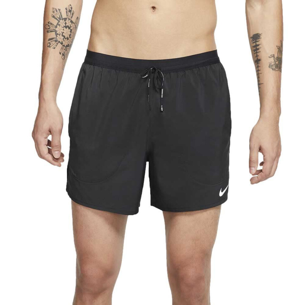 Nike Men's Flex Stride 5"" Brief Running Shorts (Black/Reflective Silv