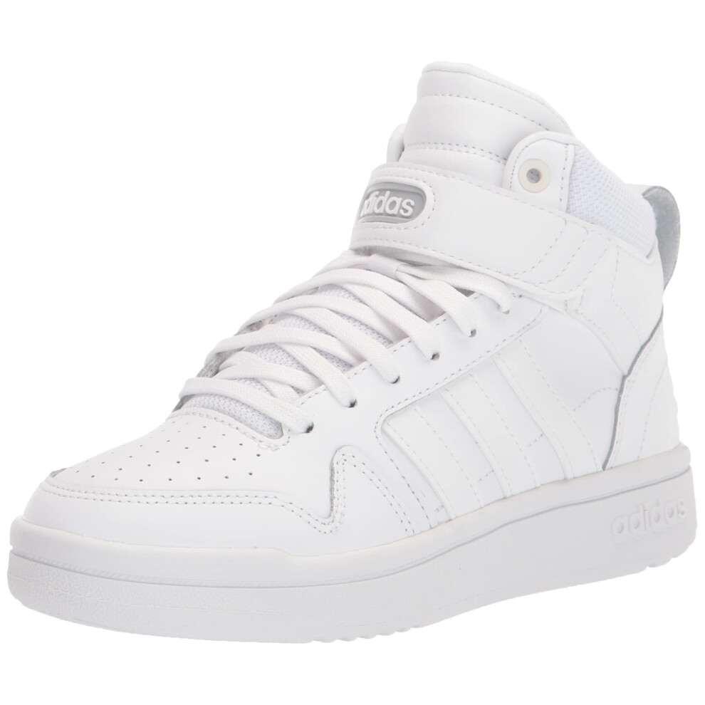 adidas Women's Postmove Mid Basketball Shoe  White/White/Grey One  8.5