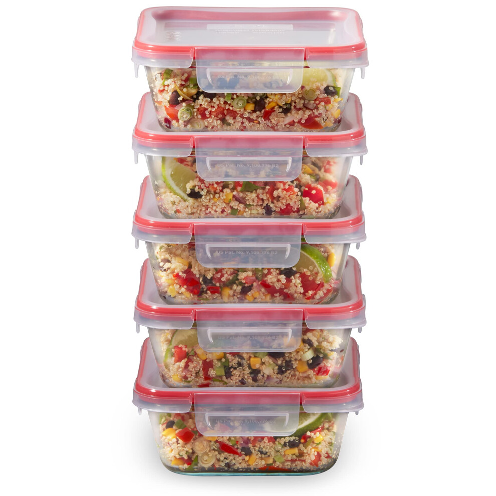 Pyrex Freshlock 10-Pieces 4-Cup Glass Food Storage Containers Set  Air