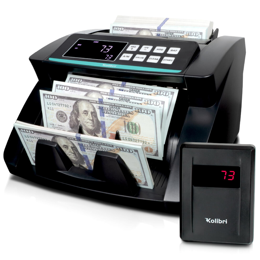 KOLIBRI Money Counter Machine with Advanced Fake Detection & LCD Displ