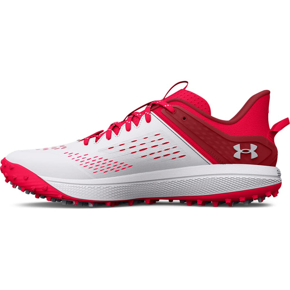 Under Armour Men's Yard Low Turf Baseball Shoe  (601) Red/White/White