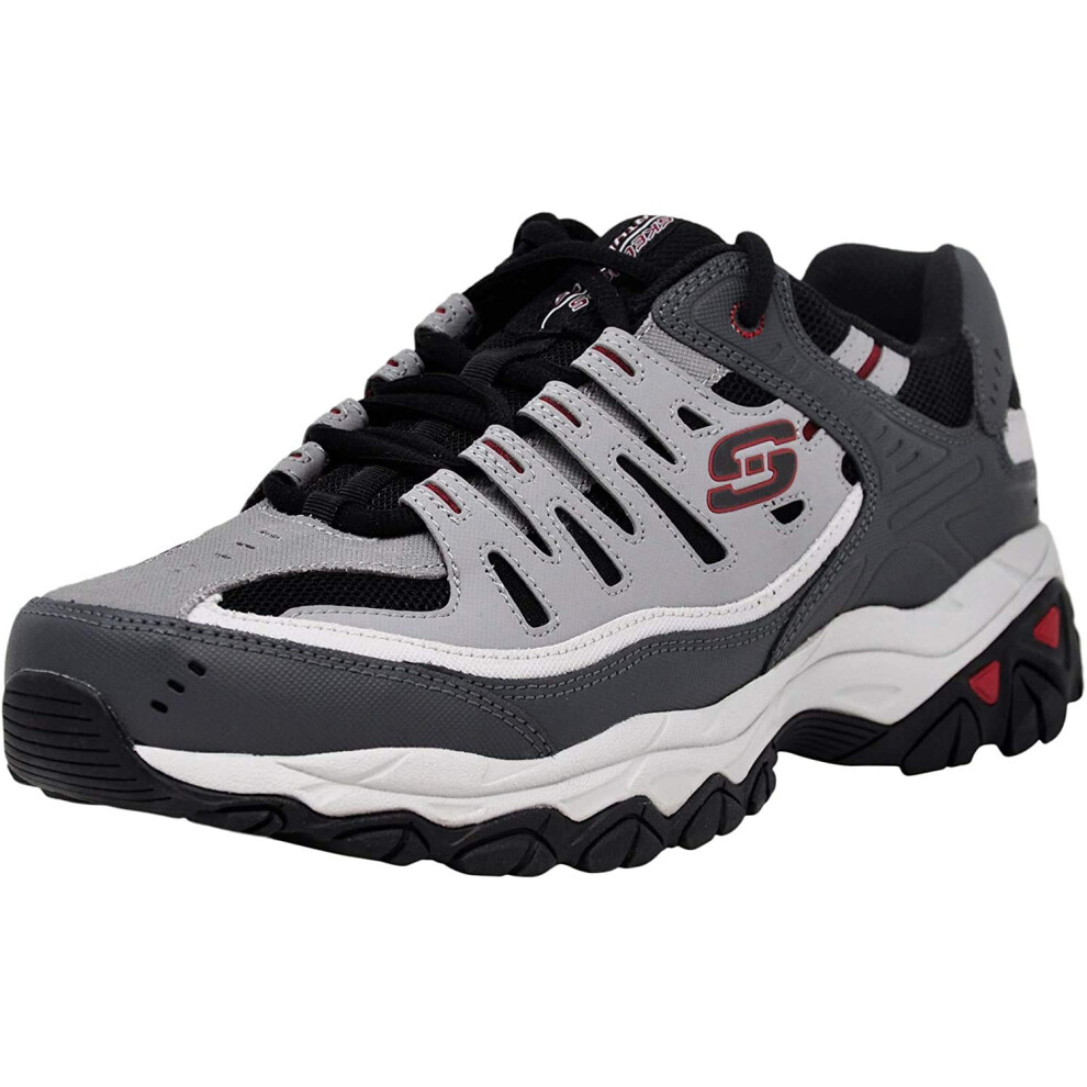 Skechers Men's Afterburn Lace-up Sneaker Charcoal/Red 9.5 XW US