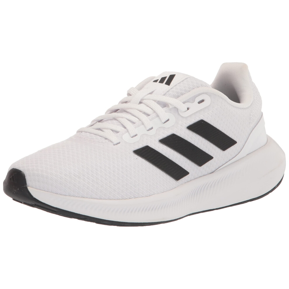 adidas Women's Run Falcon 3.0 Sneaker  White/Black/Black (Wide)  6