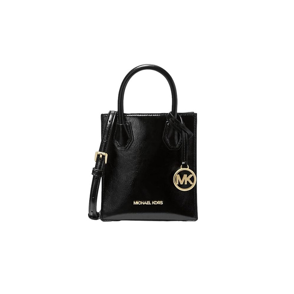 Michael Kors Mercer Extra-Small Pebbled Leather Crossbody Bag (Black/P