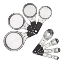 OXO Good Grips Stainless Steel Measuring Cups & Spoons Set - 8-Piece, Magnetic, Stackable, Non-Slip Handles - 11180500
